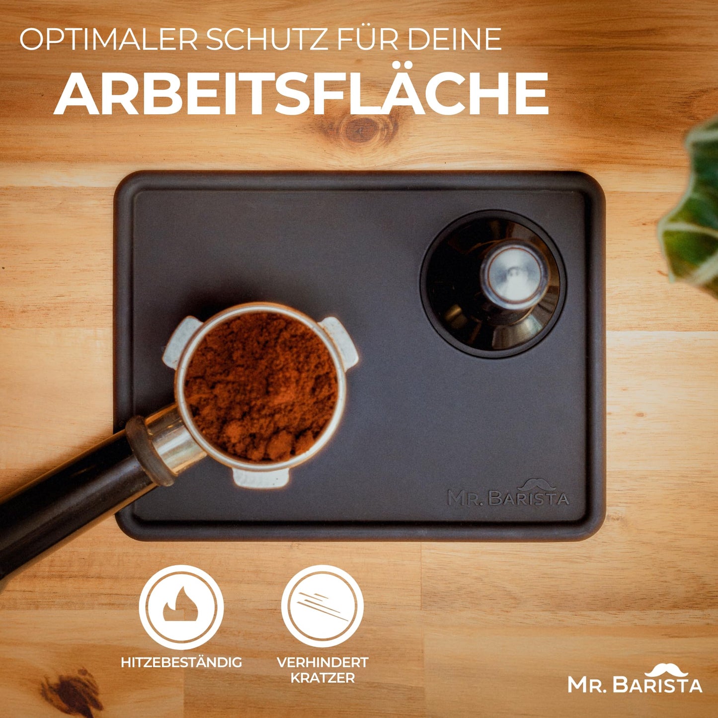 Professionelle Barista Tampermatte für Siebträger - rutschfest - flach 15x20cm